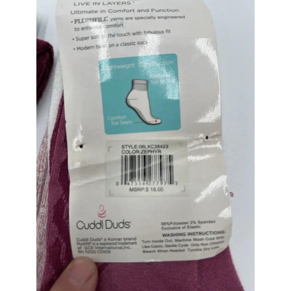 Cuddl Duds Womens Socks Lot‎ of 3 Plushfill Boot & Ankle Socks Size 4-10